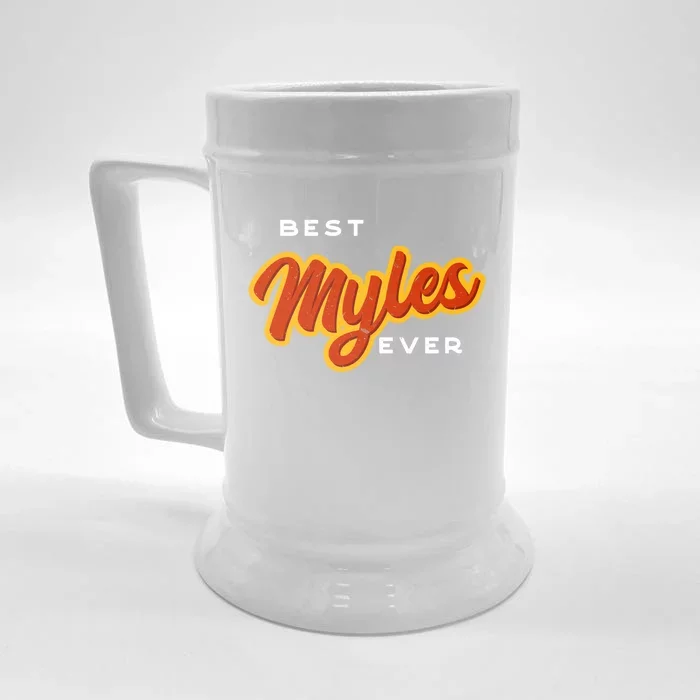 Best Myles Ever Funny Couples Humor Lovers Sarcastic Name Funny Gift Front & Back Beer Stein