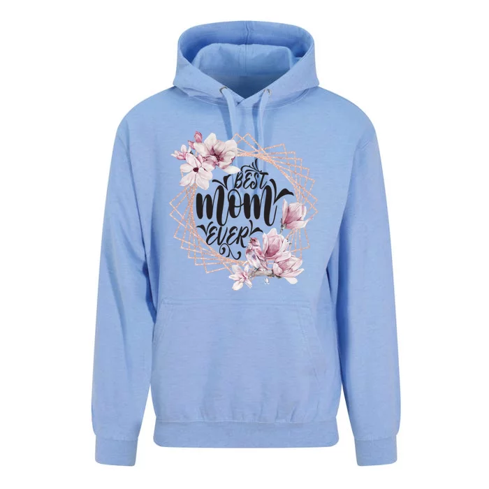 Best Mom Ever Mothers Day Pink Watercolor Flowers Gift Unisex Surf Hoodie