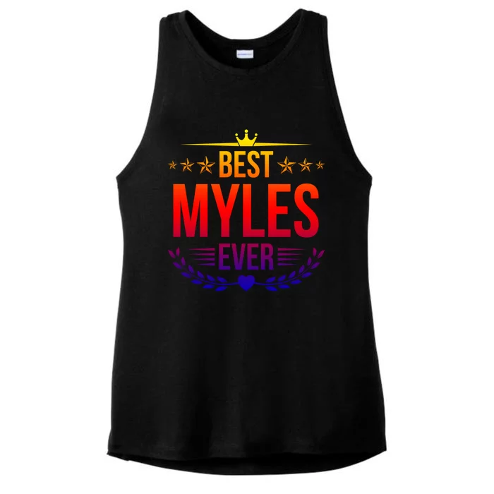 Best Myles Ever Funny Name Humor Nickname Cute Gift Ladies Tri-Blend Wicking Tank