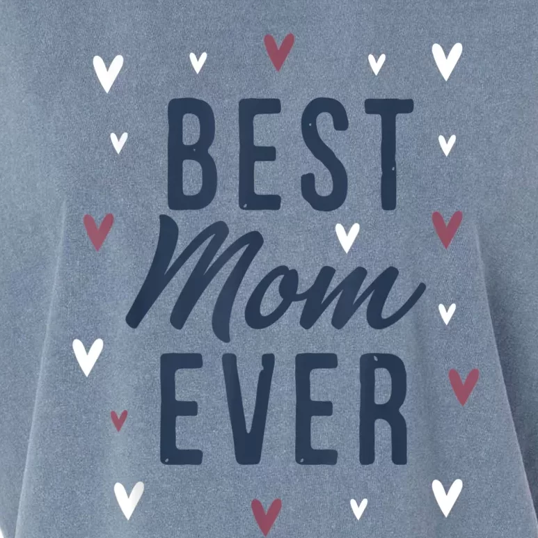 Best Mom Ever Gifts Cute Love Heart Print Mama Garment-Dyed Women's Muscle Tee