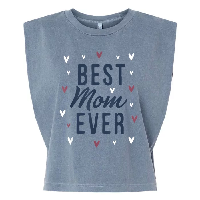 Best Mom Ever Gifts Cute Love Heart Print Mama Garment-Dyed Women's Muscle Tee