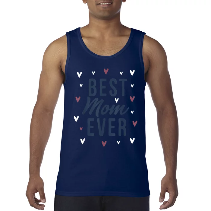 Best Mom Ever Gifts Cute Love Heart Print Mama Tank Top