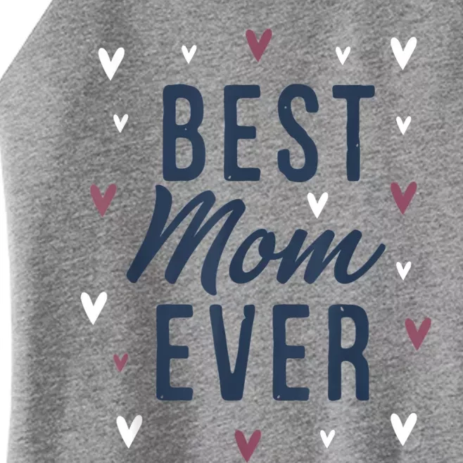 Best Mom Ever Gifts Cute Love Heart Print Mama Women’s Perfect Tri Rocker Tank