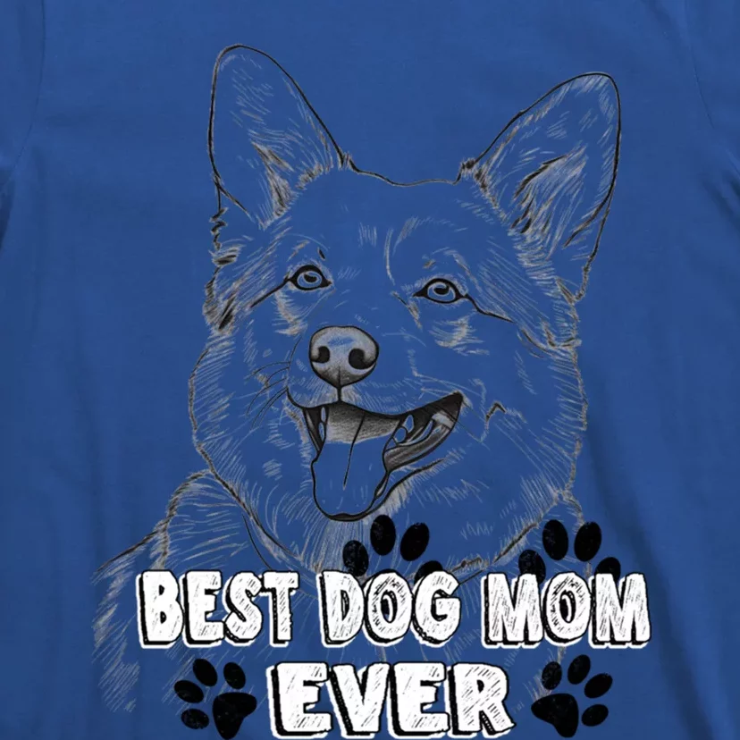 Best Mom Ever Pembroke Welsh Dog Simple Line Art Cute Gift T-Shirt