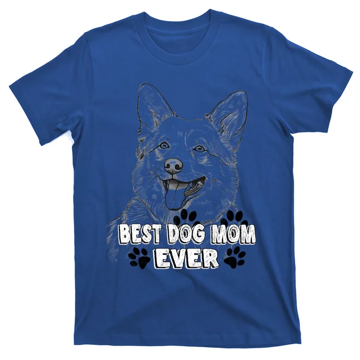 Best Mom Ever Pembroke Welsh Dog Simple Line Art Cute Gift T-Shirt