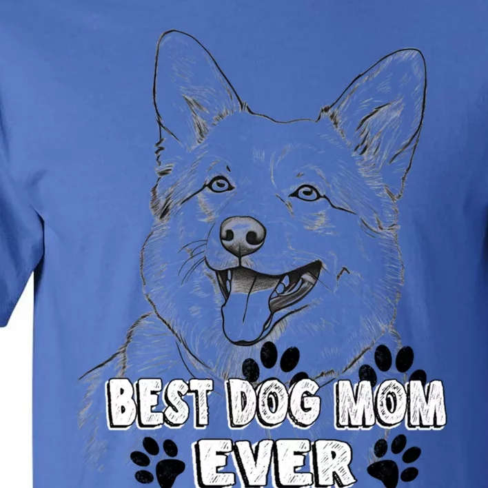 Best Mom Ever Pembroke Welsh Dog Simple Line Art Cute Gift Tall T-Shirt