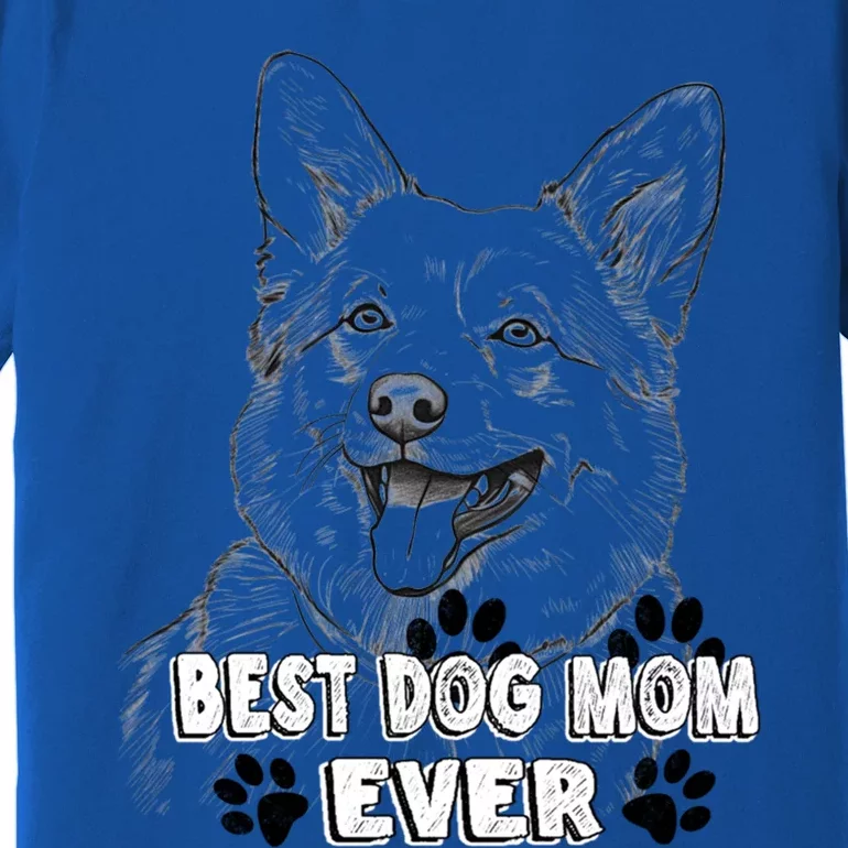 Best Mom Ever Pembroke Welsh Dog Simple Line Art Cute Gift Premium T-Shirt