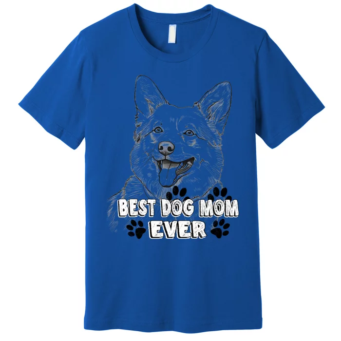 Best Mom Ever Pembroke Welsh Dog Simple Line Art Cute Gift Premium T-Shirt