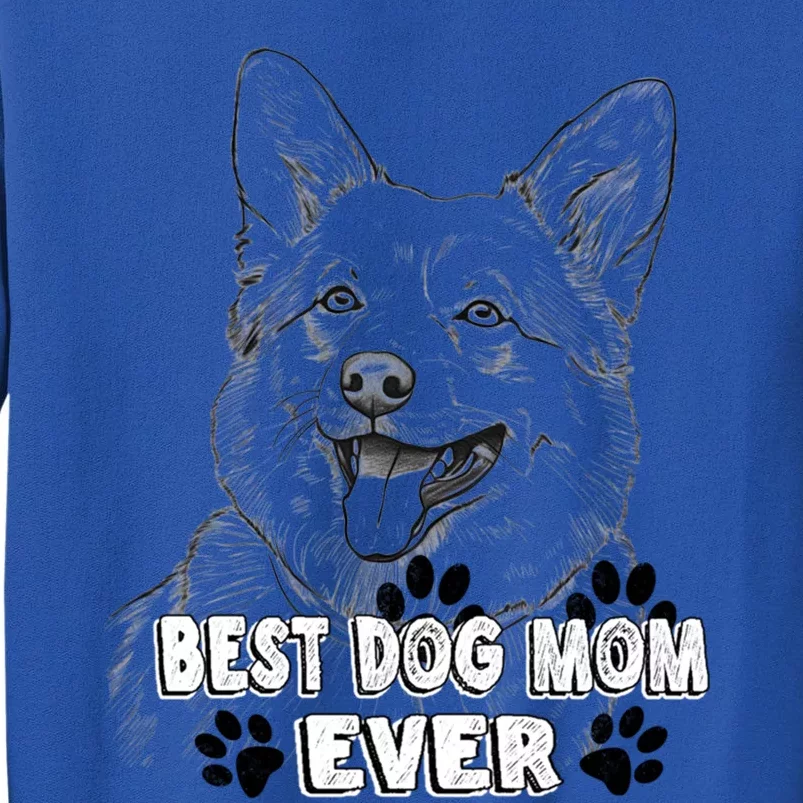 Best Mom Ever Pembroke Welsh Dog Simple Line Art Cute Gift Tall Sweatshirt