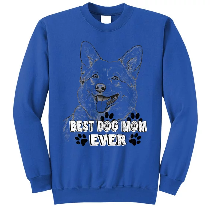 Best Mom Ever Pembroke Welsh Dog Simple Line Art Cute Gift Tall Sweatshirt