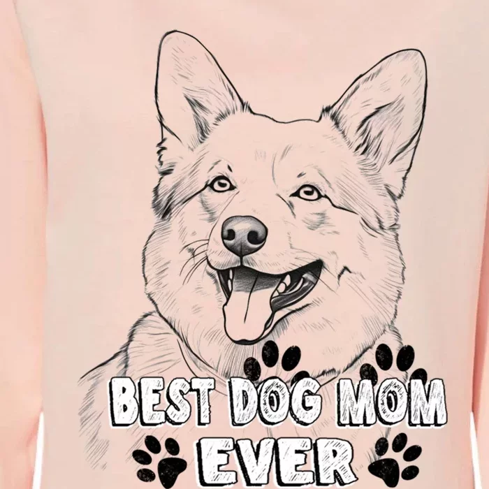 Best Mom Ever Pembroke Welsh Dog Simple Line Art Cute Gift Womens California Wash Sweatshirt