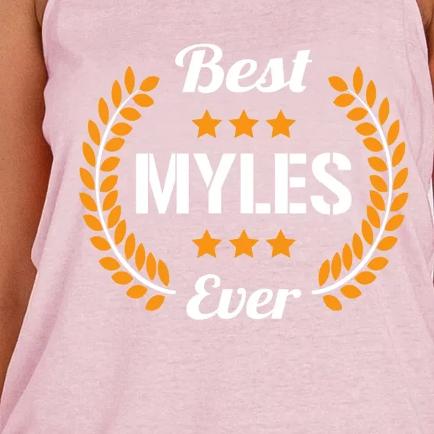 Best Myles Ever Funny Saying First Name Myles Great Gift Women's Knotted Racerback Tank