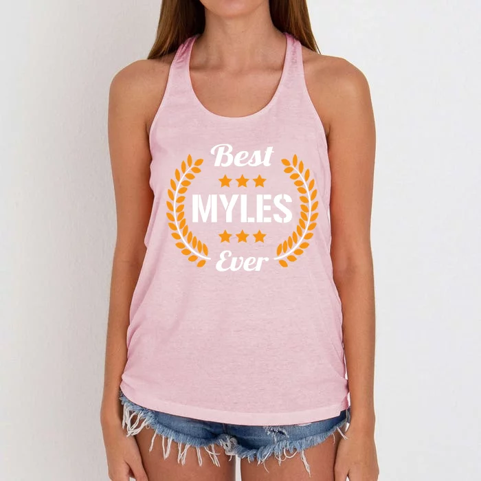 Best Myles Ever Funny Saying First Name Myles Great Gift Women's Knotted Racerback Tank