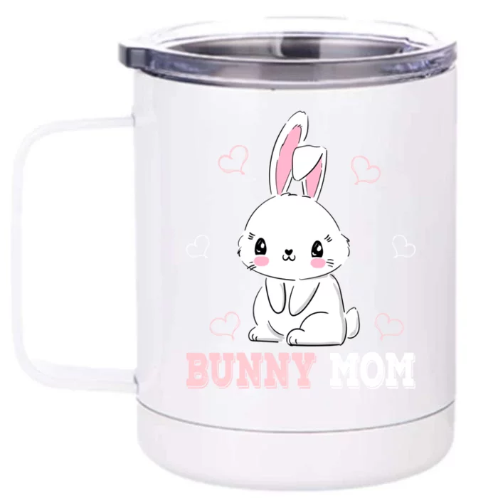 Bunny Mom Easter Cute Bunny Mother Gift Front & Back 12oz Stainless Steel Tumbler Cup