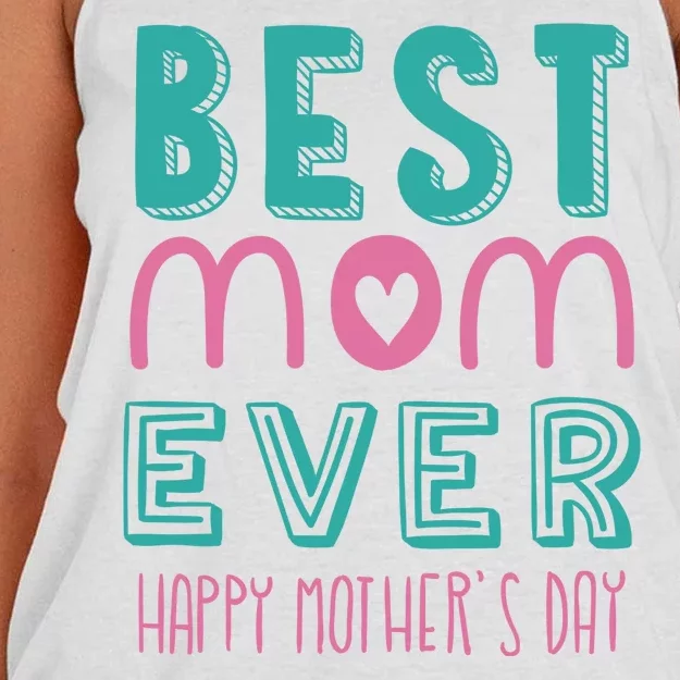 Best Mom Ever Happy Mother's Day Gift Women's Knotted Racerback Tank