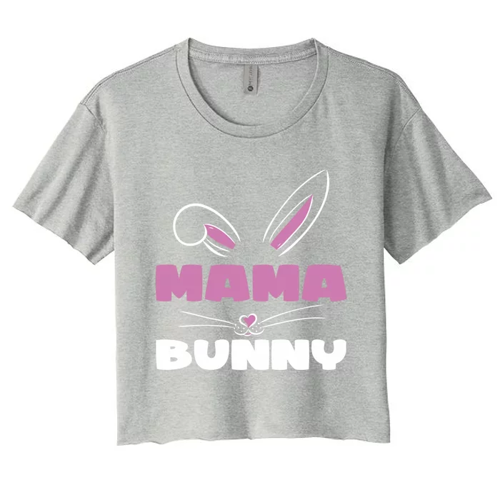 Bunny Mommy Easter Mother Easter Wife Mama Bunny Easter Mom Gift Women's Crop Top Tee