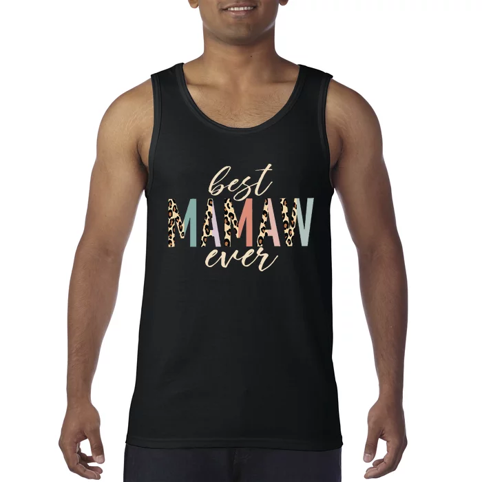 Best Mamaw Ever Gifts Leopard Print Mothers Day Tank Top