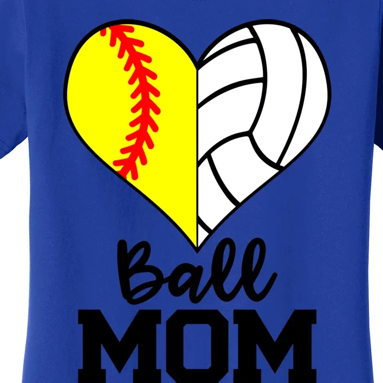 Ball Mom Funny Softball Volleyball Player Mom Gift Women's T-Shirt