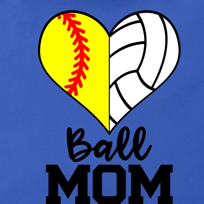 Ball Mom Funny Softball Volleyball Player Mom Gift Zip Tote Bag