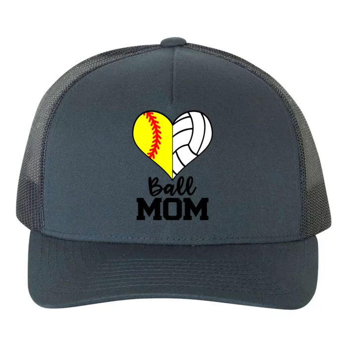 Ball Mom Funny Softball Volleyball Player Mom Gift Yupoong Adult 5-Panel Trucker Hat