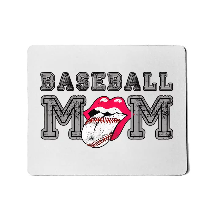 Baseball Mom Funny Tongue Baseball Mom Game Day Sports Mom Mousepad