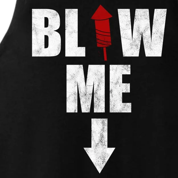 Blow Me Fireworks Firecracker Funny July 4th Ladies Tri-Blend Wicking Tank