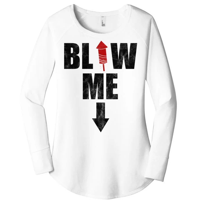 Blow Me Fireworks Firecracker Funny July 4th Women's Perfect Tri Tunic Long Sleeve Shirt