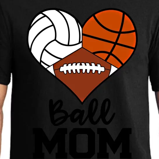 Ball Mom Funny Volleyball Basketball Football Player Mom Cool Gift Pajama Set