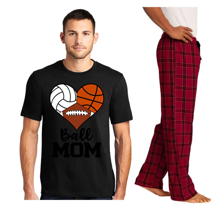 Ball Mom Funny Volleyball Basketball Football Player Mom Cool Gift Pajama Set