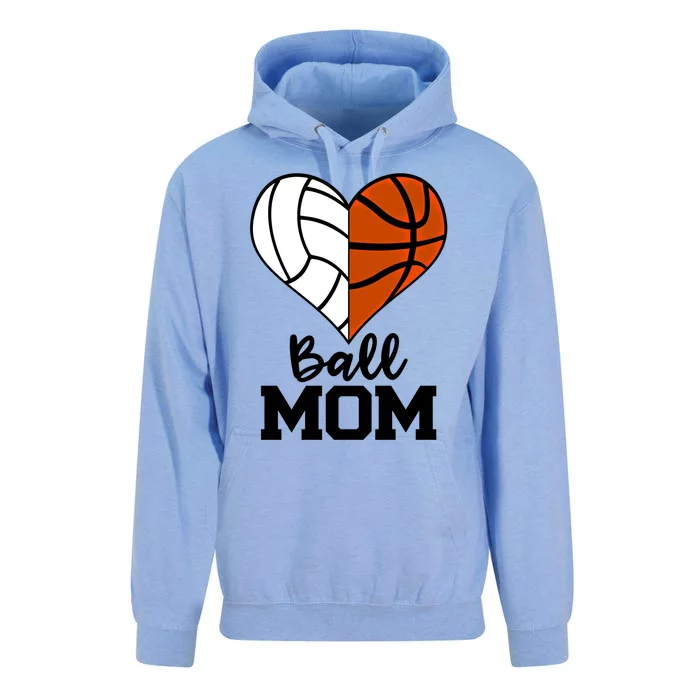 Ball Mom Funny Volleyball Basketball Player Mom Gift Unisex Surf Hoodie