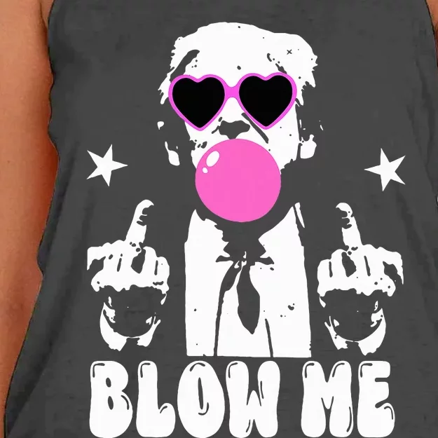 Blow Me Funny Trump Women's Knotted Racerback Tank