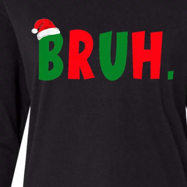 Bruh Meme Funny Christmas Saying Bro Greeting Teens Womens Cotton Relaxed Long Sleeve T-Shirt