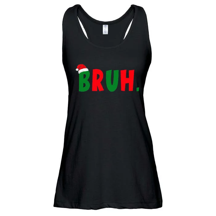 Bruh Meme Funny Christmas Saying Bro Greeting Teens Ladies Essential Flowy Tank