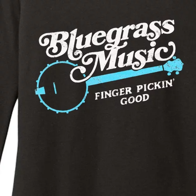 Bluegrass Music Finger Pickin Good Banjo Design Graphic Womens CVC Long Sleeve Shirt