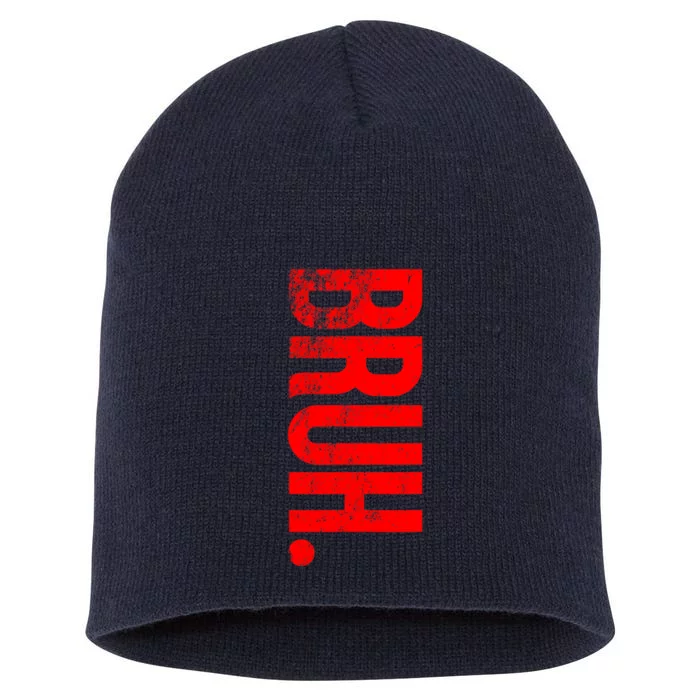 Bruh Meme Funny Saying Brother Greeting Teens Boys Short Acrylic Beanie