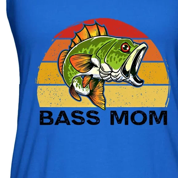 Bass Mom Fishing Fish Funny Gift For Mom Mothers Day Cool Gift Ladies Essential Flowy Tank