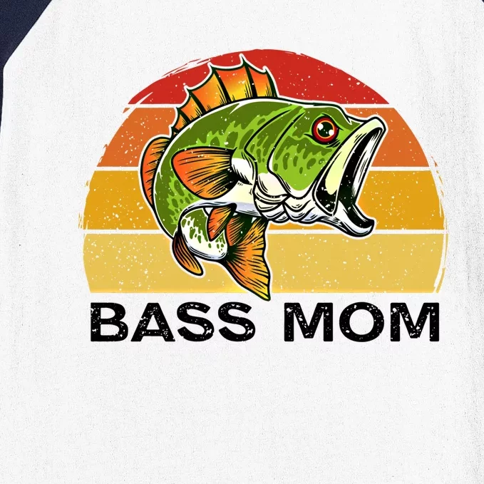 Bass Mom Fishing Fish Funny Gift For Mom Mothers Day Cool Gift Baseball Sleeve Shirt