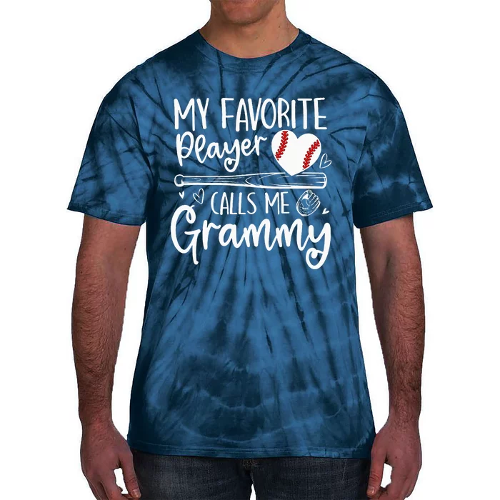 Baseball My Favorite Player Calls Me Grammy Heart Mother Tie-Dye T-Shirt