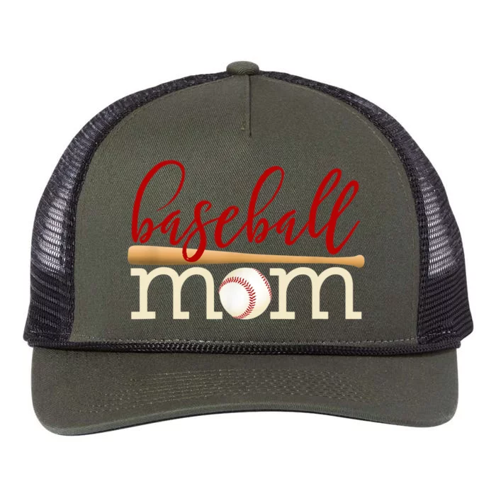 Baseball Mom For Wo Sports Mother's Day Gift Retro Rope Trucker Hat Cap