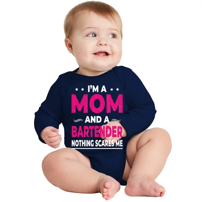 Bartender Mom Funny Bartending Bar Drinks Baby Long Sleeve Bodysuit