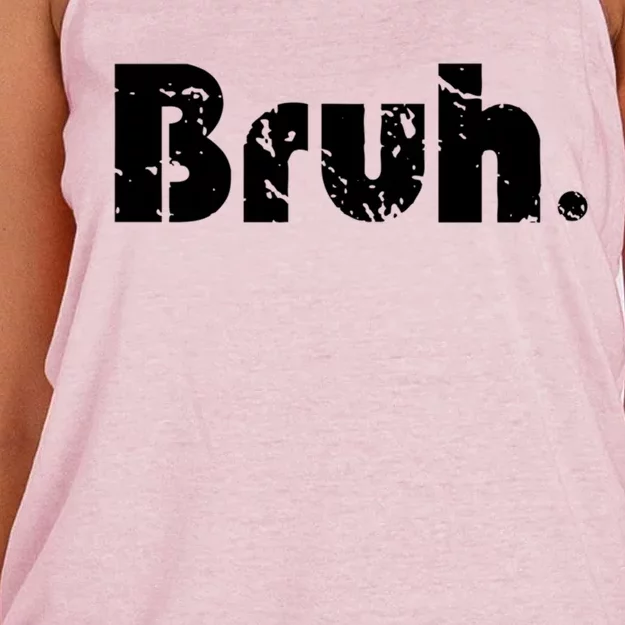 Bruh Meme Funny Saying Brother Greeting Teens Gift Women's Knotted Racerback Tank