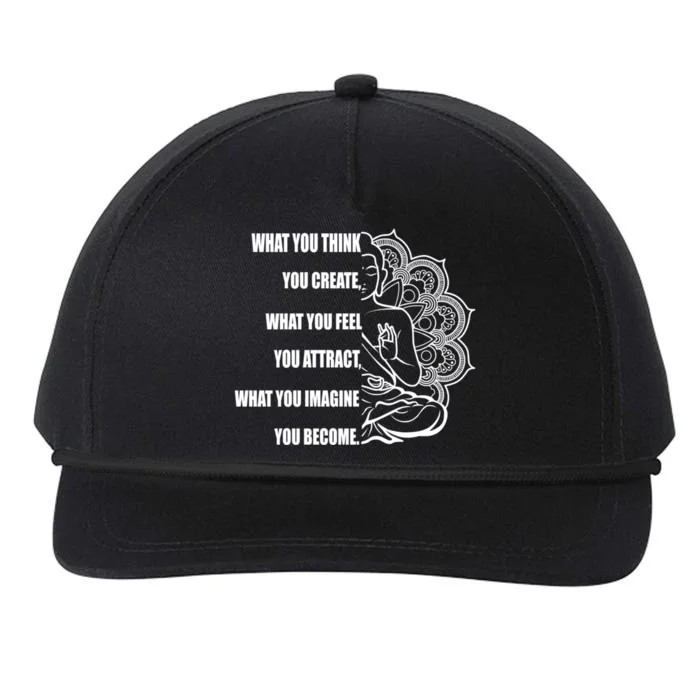 Buddha Meditation Funny Gift Law Of Attraction Gift Snapback Five-Panel Rope Hat