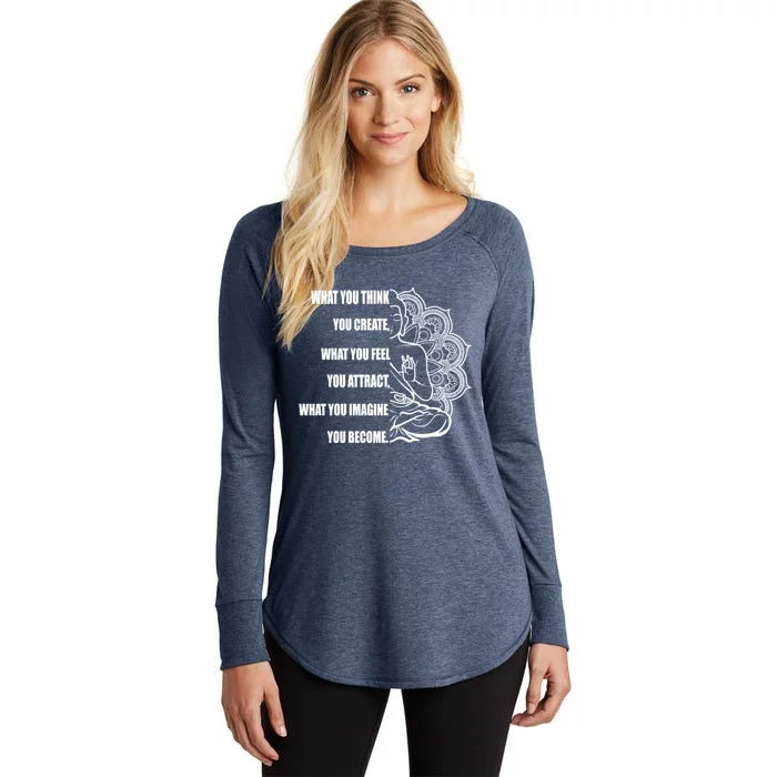 Buddha Meditation Funny Gift Law Of Attraction Gift Women's Perfect Tri Tunic Long Sleeve Shirt