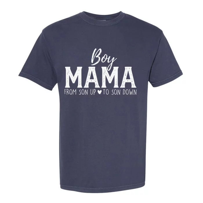 Boy Mama From Son Upto Son Down Funny MotherS Day Fun Mom Garment-Dyed Heavyweight T-Shirt