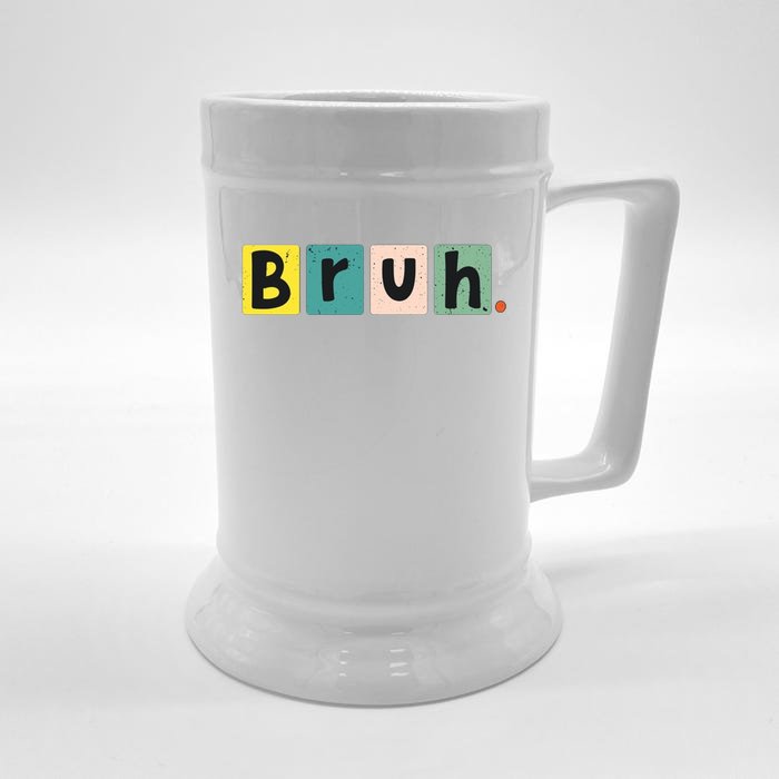 Bruh Meme Funny Saying Brother Jokes Greeting Teens Gift Front & Back Beer Stein