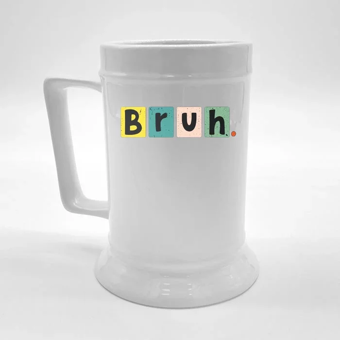 Bruh Meme Funny Saying Brother Jokes Greeting Teens Gift Front & Back Beer Stein