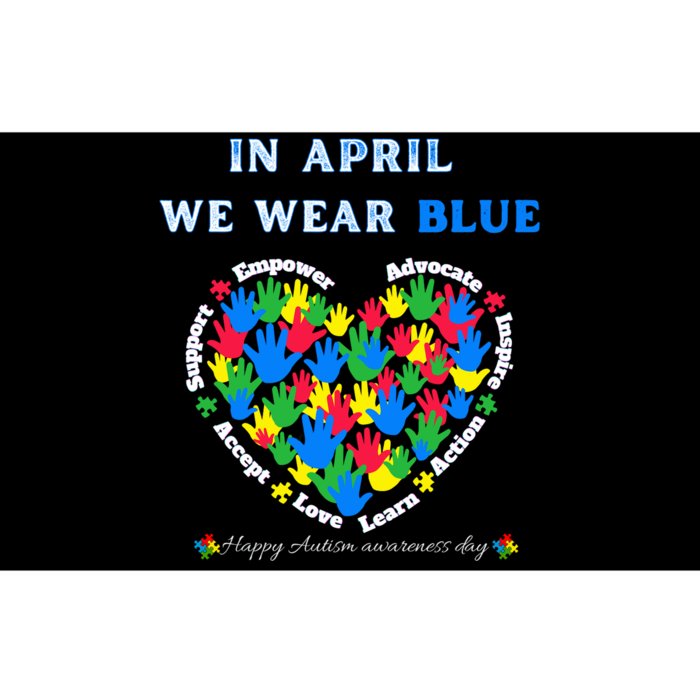 Blue Matching Family Puzzle Heart Support Autism Awareness Bumper Sticker