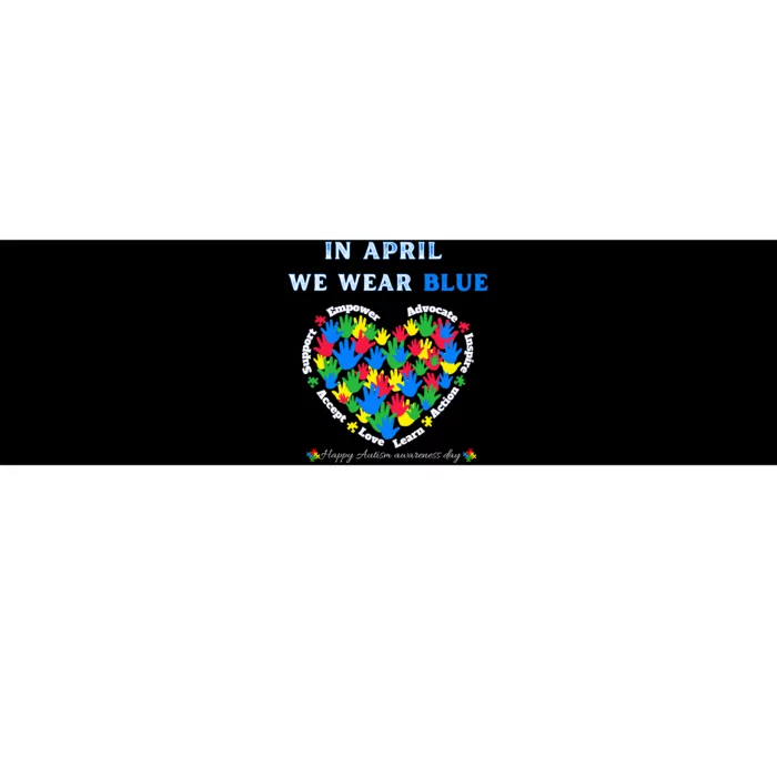 Blue Matching Family Puzzle Heart Support Autism Awareness Bumper Sticker