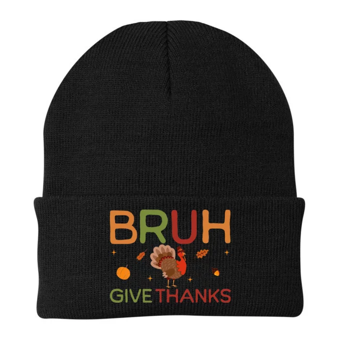 Bruh Meme Funny Thanksgiving Turkey Knit Cap Winter Beanie