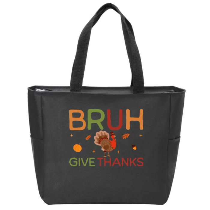 Bruh Meme Funny Thanksgiving Turkey Zip Tote Bag